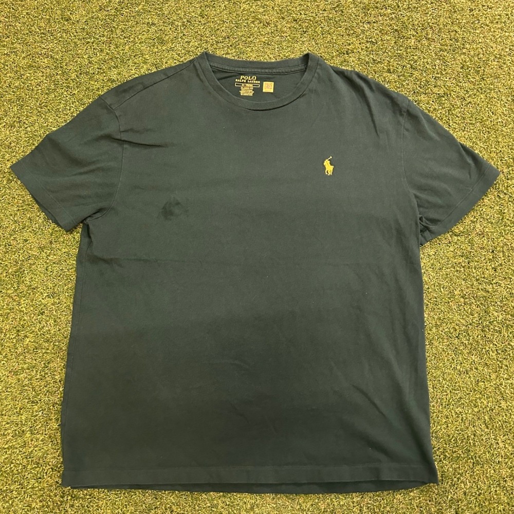 Polo Ralph Lauren Classic Fit T-Shirt Mens Medium Green Yellow Pony Crewneck